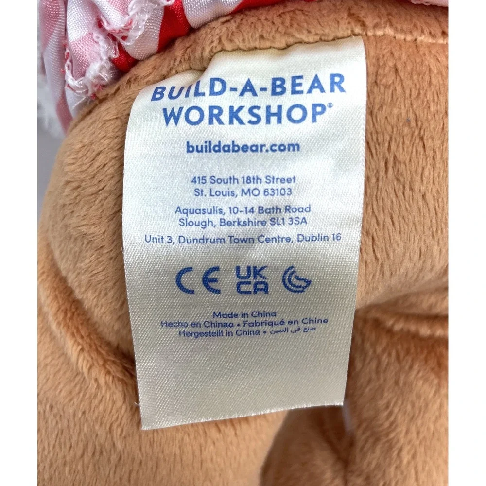 Build a Bear BAB Christmas Gingerbread Girl Plush Red Bow Clothes Hearts